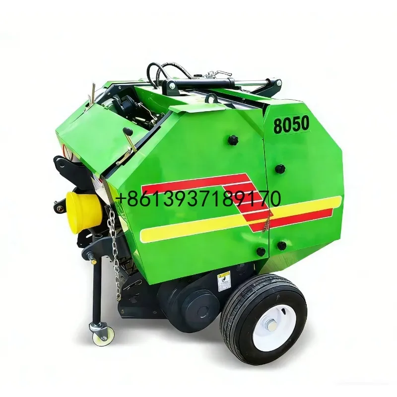 Factory Direct Sale Mini Round Baler Silage Baling Machine with Automatic Wrapper Low Price Farm Equipment