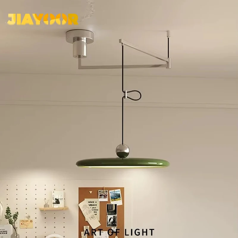 Nordic Minimalist Home Decor Restaurant Led Pendant Light Rocker Arm Dining Room Bar Table Lamp Ufo Living Room Lighting Fixture