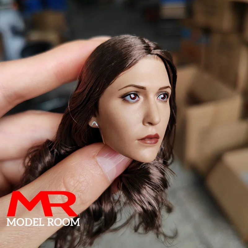 Figura de acción de soldado femenino de 12 pulgadas, modelo tallado de cabeza de ojos rojos, escala 1/6, Angry Elizabeth OlsenHead esculpido