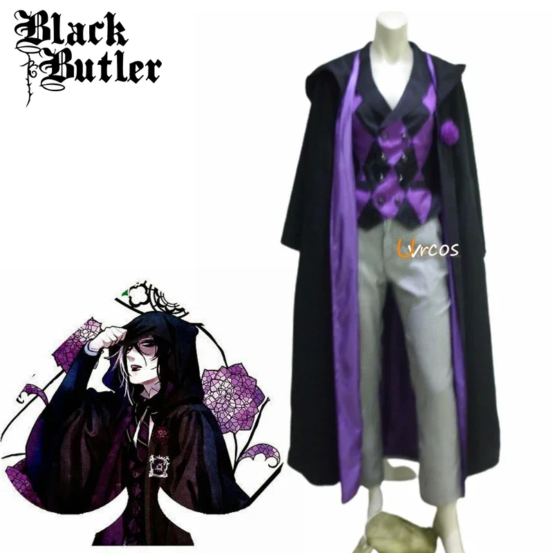 

Anime Black Butler Kuroshitsuji Gregory Violet Cosplay Halloween Party Costume Custom Made