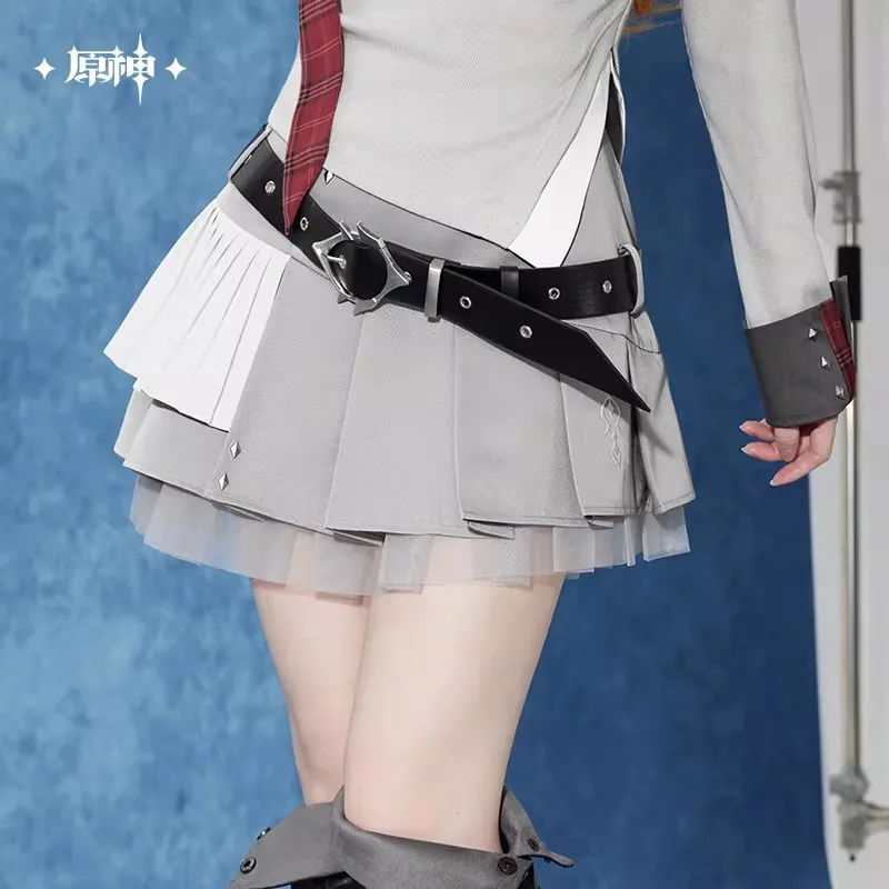 

[Genuine] miHoYo Game Tartaglia Skirt Genshin Impact Tartaglia Theme Pleated Mini Skirt Costume Uniform Skirt Cosplay Xmas Gifts