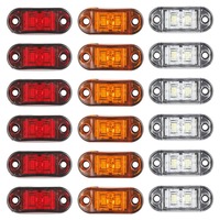 10PCS 4 LED 12V-24V For Oval Front Truck Accessorie Trailer BUS Van Caravan Side Marker Lights Rear Clearance Indicator Lamp