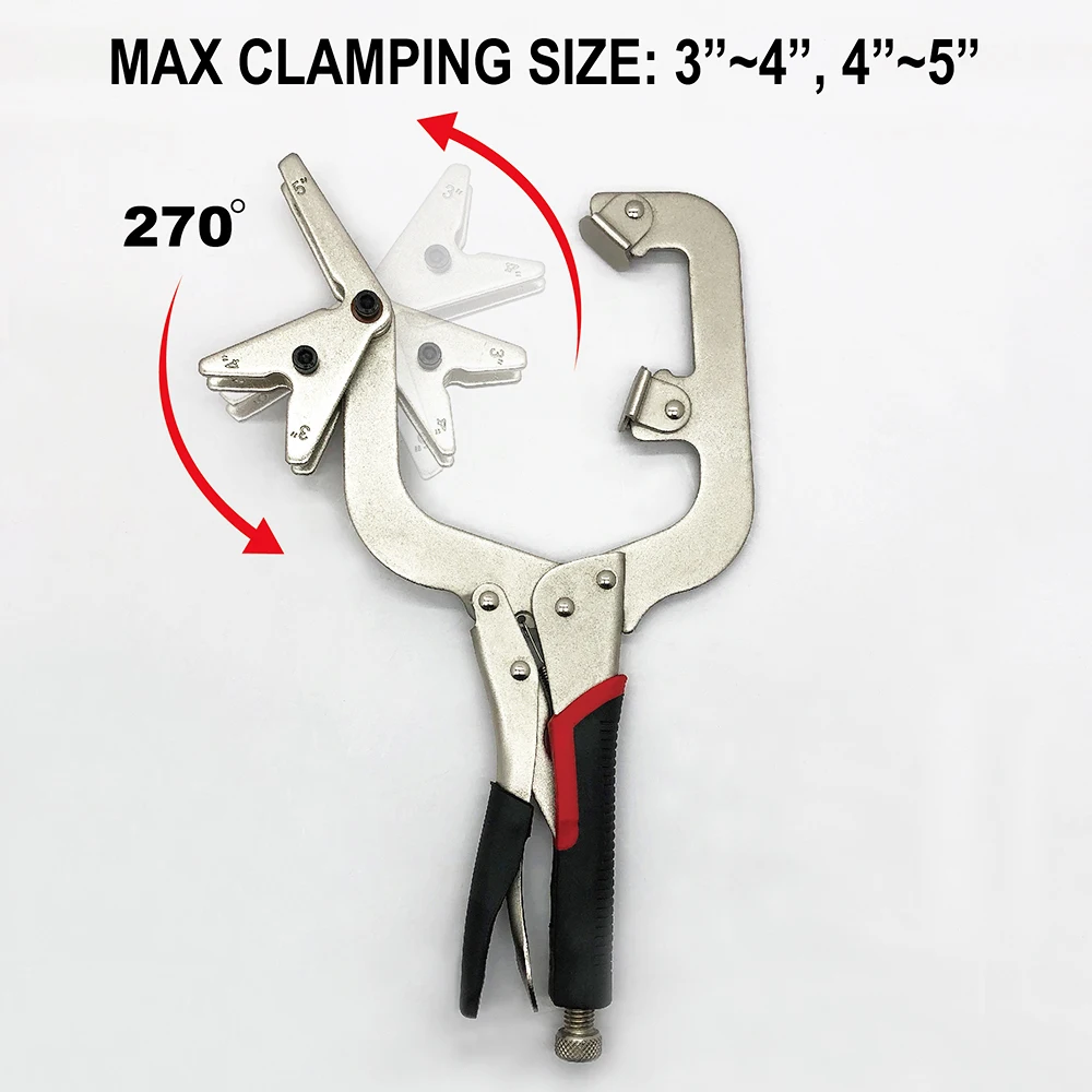 Alicates de soldadura de 14 pulgadas, abrazaderas de soldadura, alicates vigorosos de acero, abrazaderas de ángulo C de ángulo recto, boquilla de abrazadera, abrazadera de tubos de soldadura ajustables