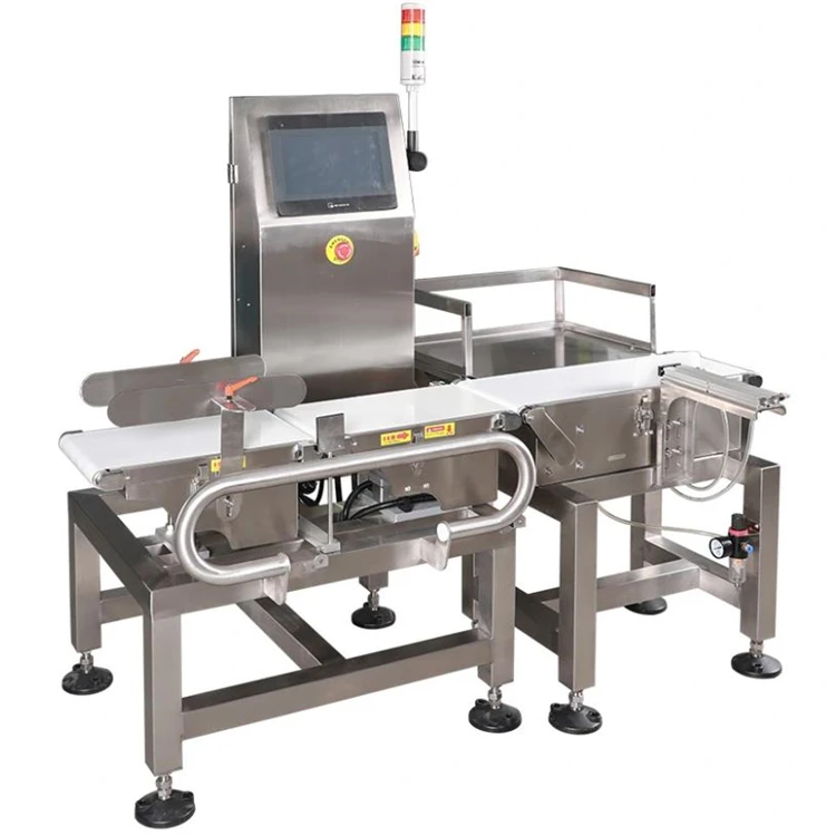 Online Dynamic Weighing Scale Machine Steel Conveyor Check Weigher for Food Industry Digital Display Function