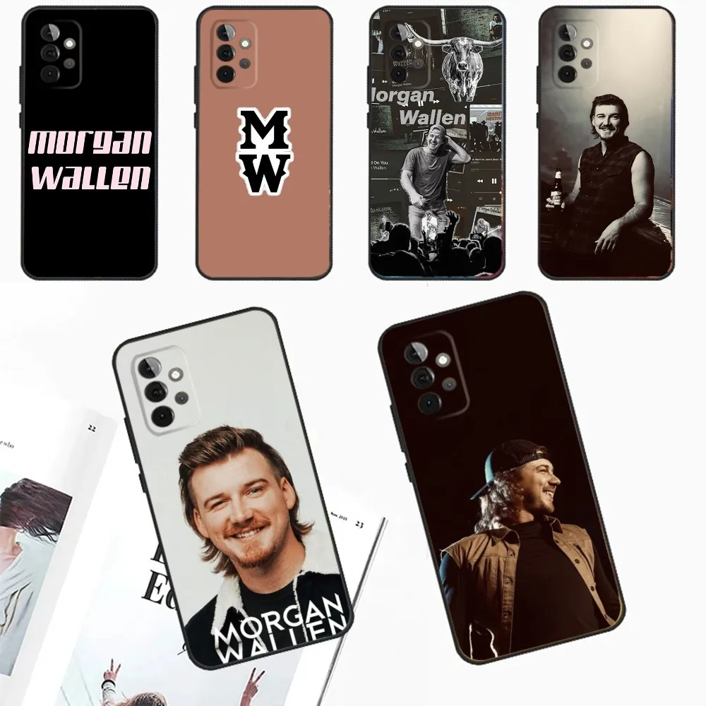 Singer M-Morgan W-Wallen Phone Case For Samsung Galaxy A13,A21s,A22,A31,A32,A52,A53,A71,A80,A91 Soft Black Phone Cover