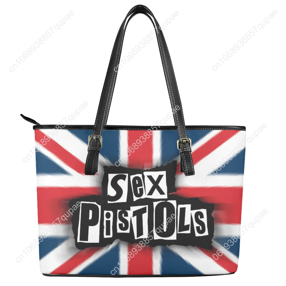 Sex Pistols Rock Band Custom Handbag Womens Mens Personalized Tote Bag Shoulder Bag Business Leather Purse Travel Bag Gift