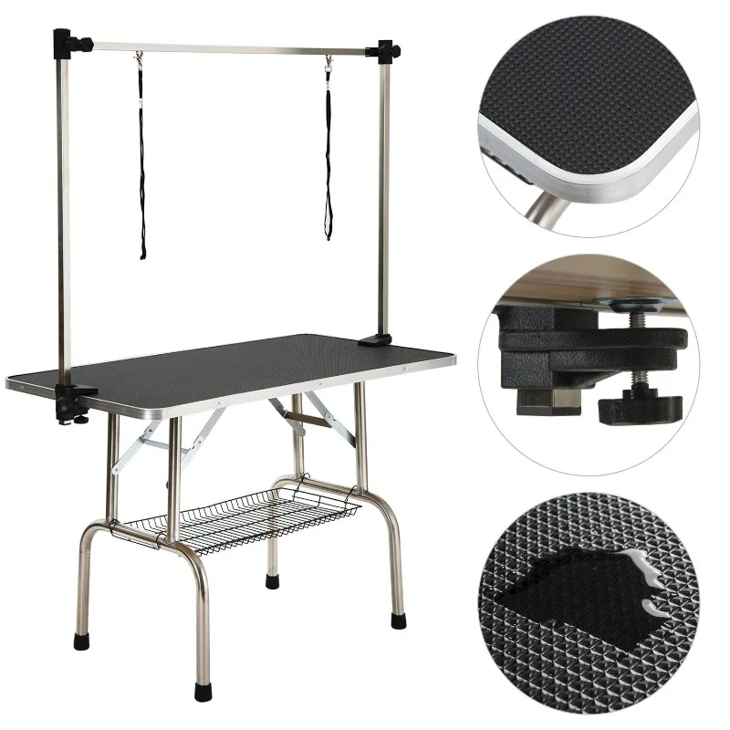 

Pet finishing table, foldable, dog hair trimming table