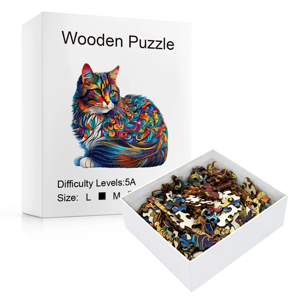 Challenging Wooden Adult Puzzle - Animal Cat Dog Design, Irregular Shape, Perfect Birthday Gift, Suitable for Puzzle Enthusiasts