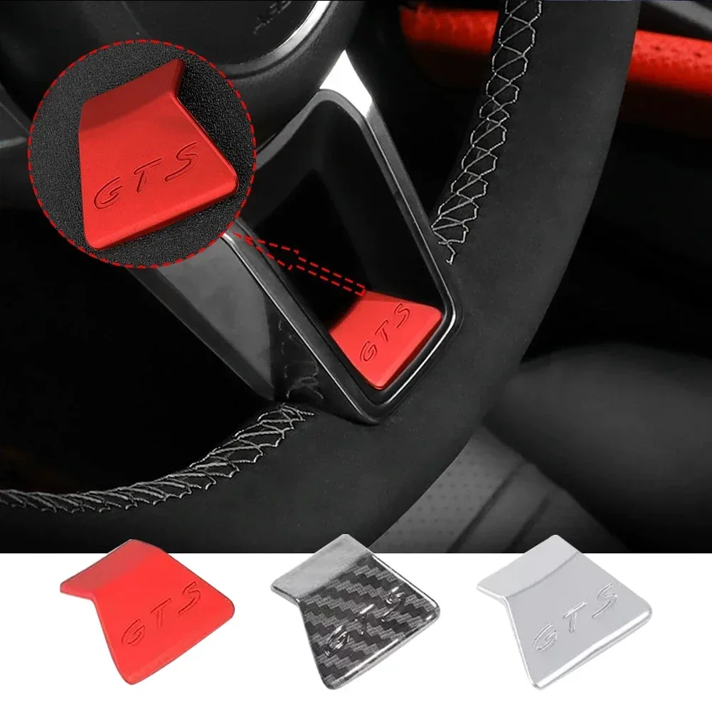 Car Steering Wheel GTS Cover Trim Cap Fit For Porsche Cayenne Macan Panamera 718 911 Car Interior Styling Trim ABS Sticker