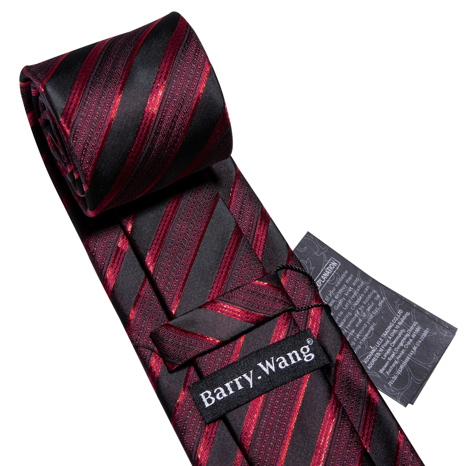 Barry.Wang Set di gemelli quadrati da taschino da uomo in seta più popolari Jacquard Solid Paisley Floral Necktie uomo Wedding Business