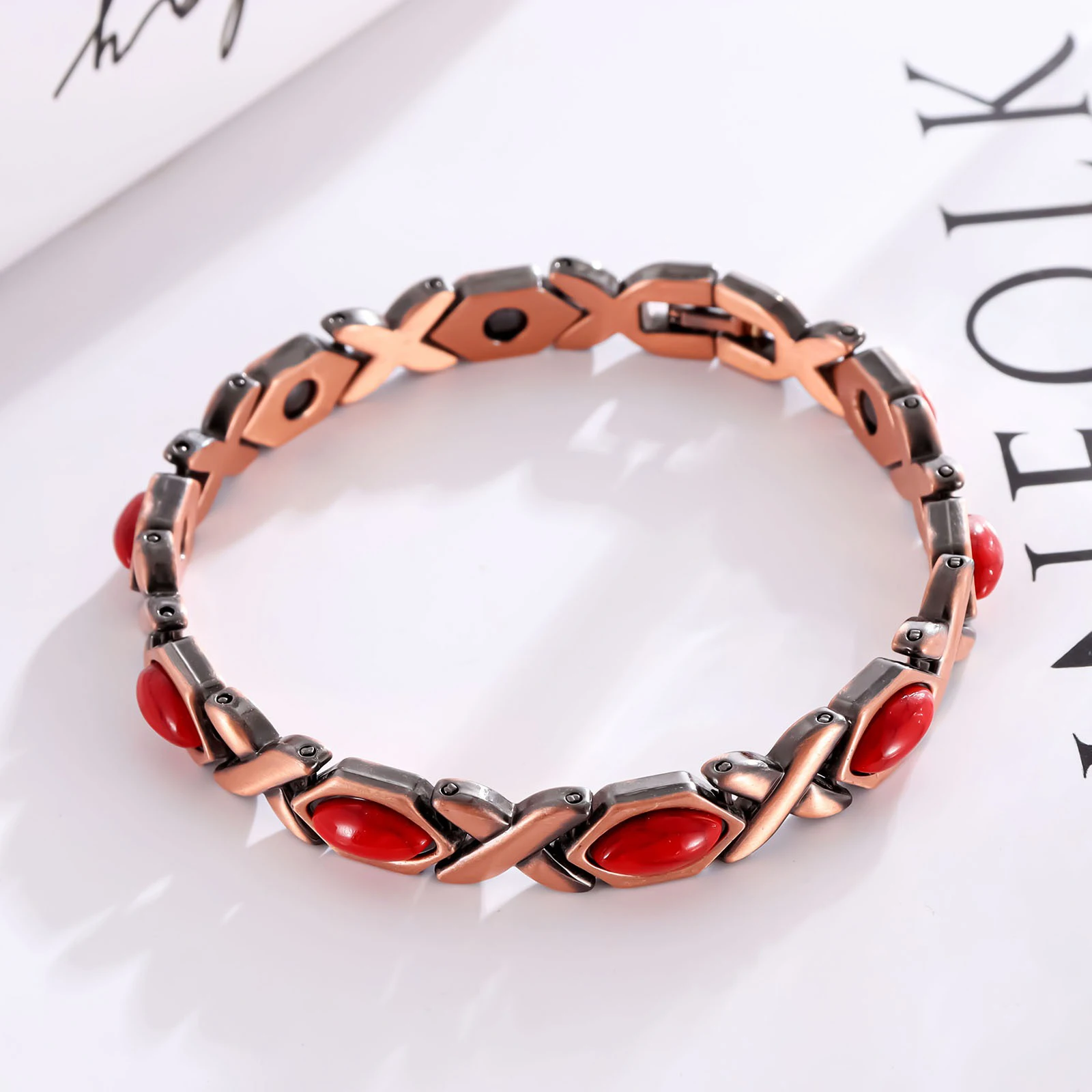 Turquoise Gauss Magnet Bracelet Zinc Alloy Gauss Magnet Bracelet Vintage  Bracelet Blue/Red/Black For A Birthday Present