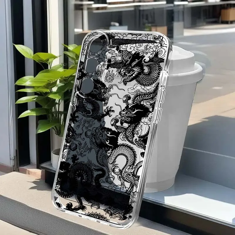 Art Descendants Dragon Phone Case For Samsung Galaxy A73 A72 A71 A55 A54 A53 A52 A51 A33 A25 A22 A15 A14 A05 TPU Transparent