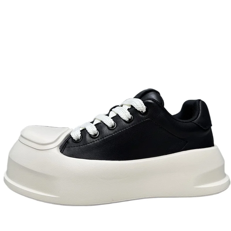 

Europe Wide Version Height-increasing Bread Shoes for Men's Machine Cover Genuine Leather Lightweight Casual Sports Board Shoes