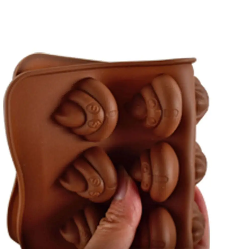 Smile Face Pig Shaped Mini Poop Chocolate Mold Funny Personalized Candle Mold 15 Grids No Stick Poop Silicone Mold Jelly