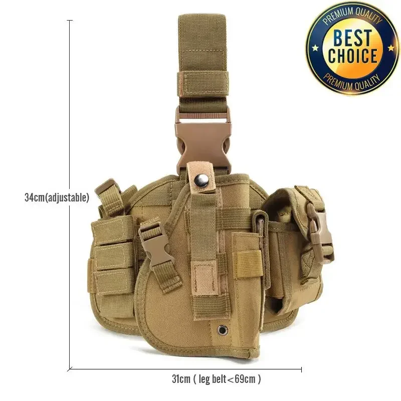 

Universal Tactical Gun Holster Thigh Pistol Bag Pouch Leg Harness Adjustable Detachable MOLLE Hunting Leg Holster CS