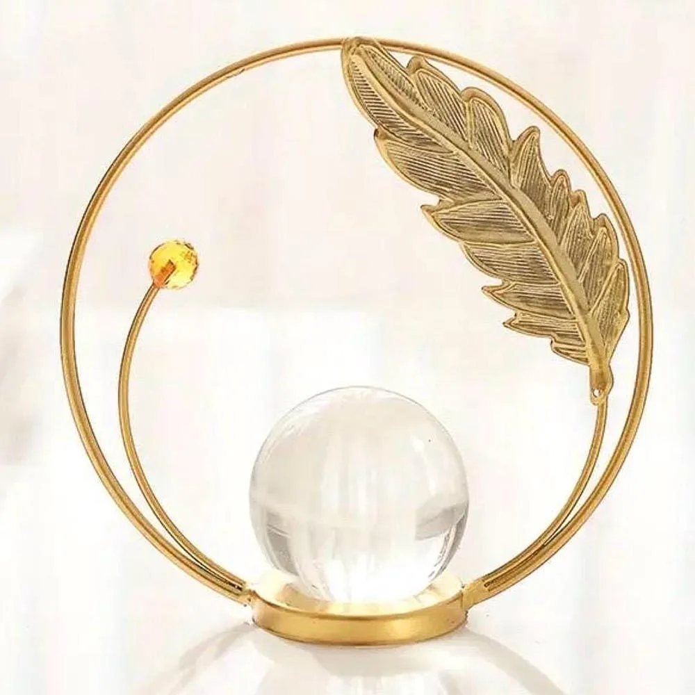 Base de exhibición con anillo de metal para esferas de cristal, soporte para muestras minerales y piedras preciosas, decoración para el hogar y la oficina.