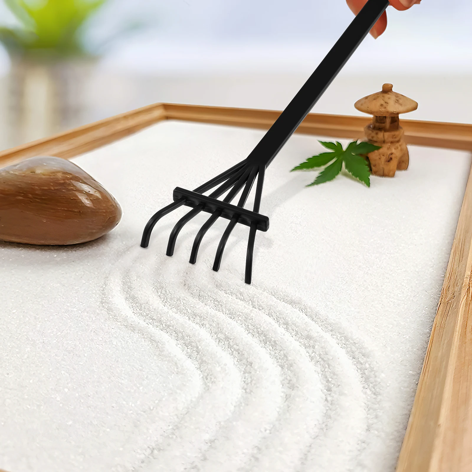 

6pcs Zen Rake Set Mini Garden Tools Plastic Material Lightweight Reusable Create Lines Waves Flowers Circles Decorative Ornament