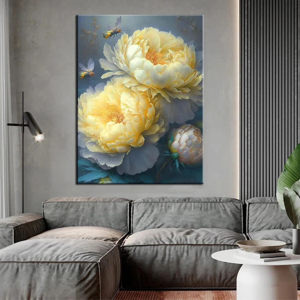 5D Diy Diamond Embroidery Beautiful peonies Full Drill Diamond Painting Needleworks Cross Stitch Home Decor J3554