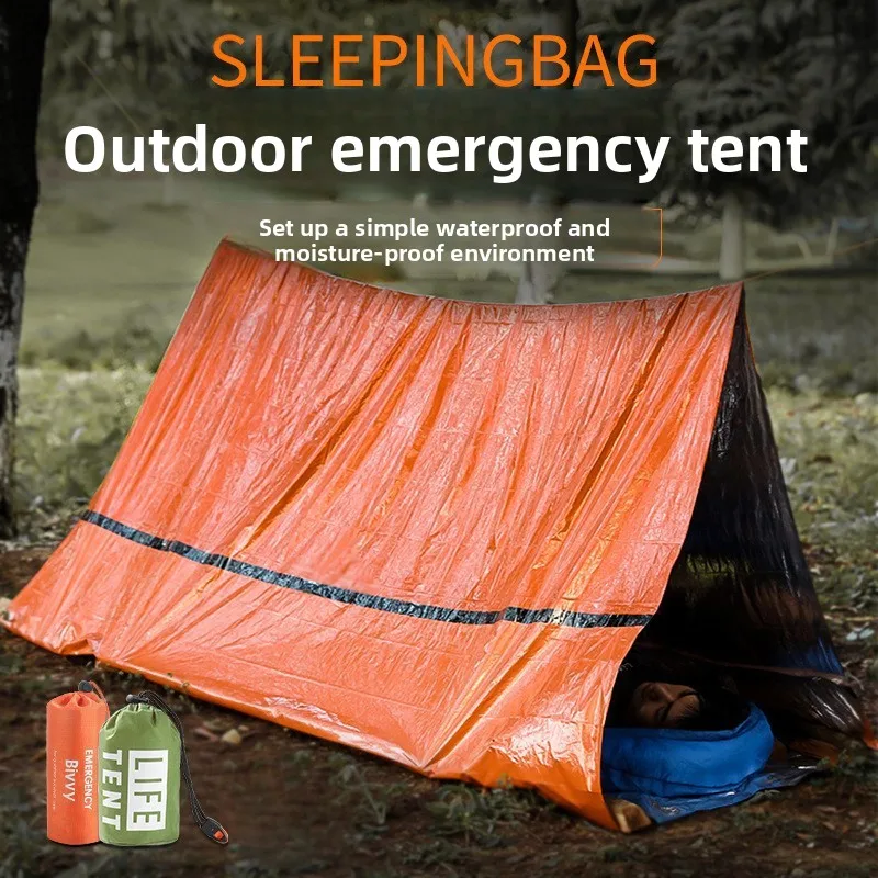 

Portable Outdoor Disaster Relief Tent Camping Temporary Simple Sleeping Bag Thermal First Aid Blanket Triangle Tent