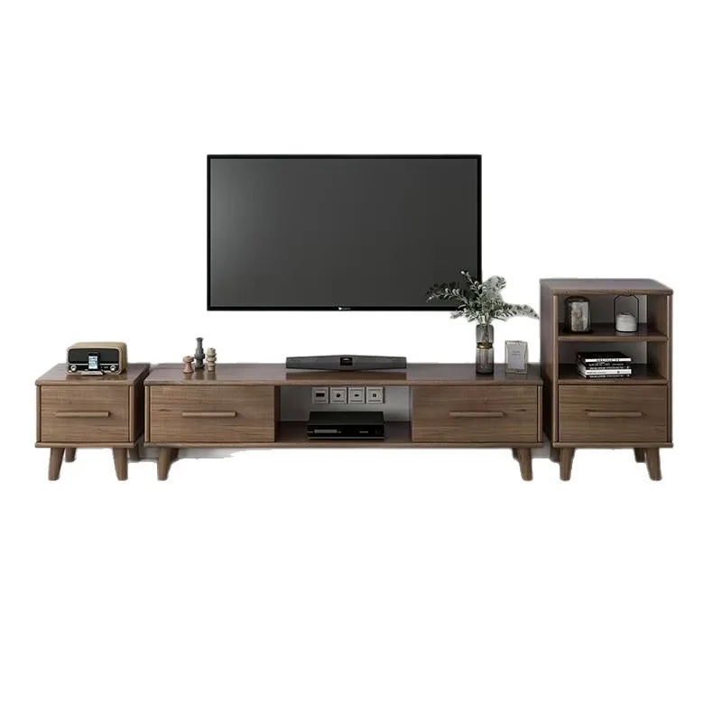 

Modern simple light luxury solid wood TV cabinet, living room floor coffee table combination,combination TV cabinet
