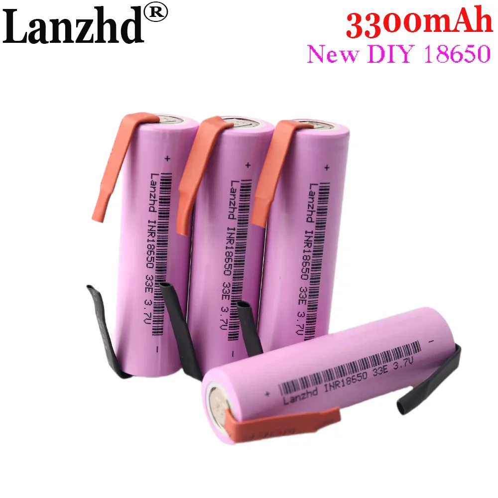 NEW  6pcs 18650 3.7v battery DIY Nickel welding Rechargeable batteries 18650 lithium Li ion  3300mAh