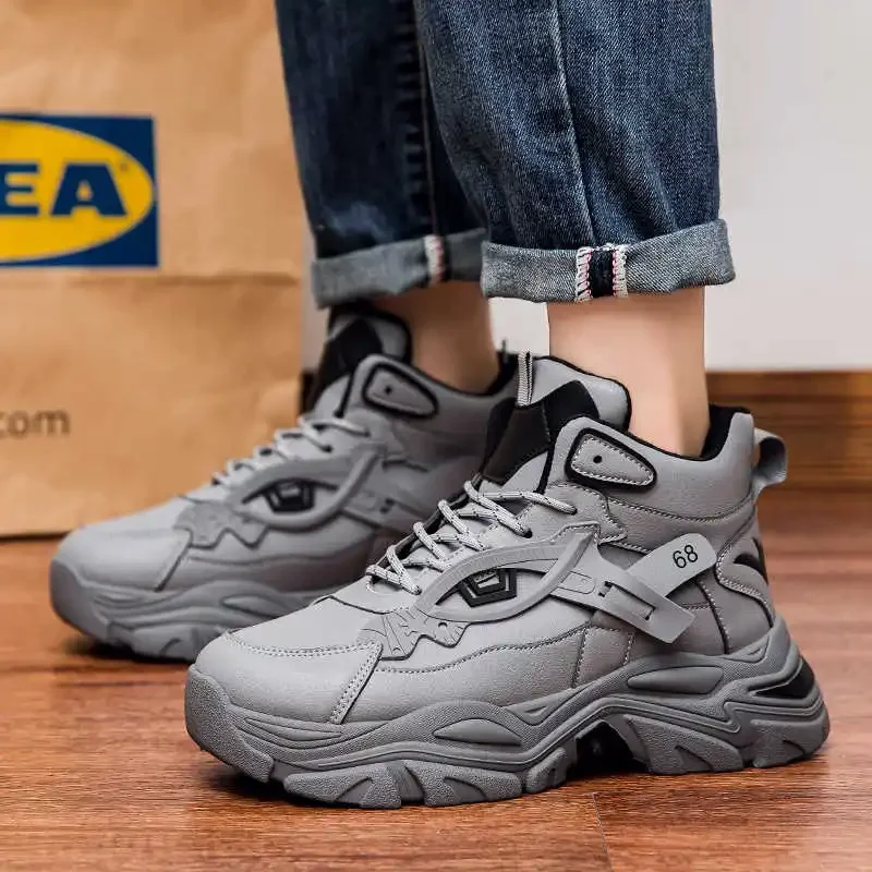 PU Pelle Primavera-autunno Taglia 46 Scarpe da ginnastica da uomo Basket Tenisky Panske Scarpe da pattinatore da uomo Sport Racing Scarpe da donna alla moda