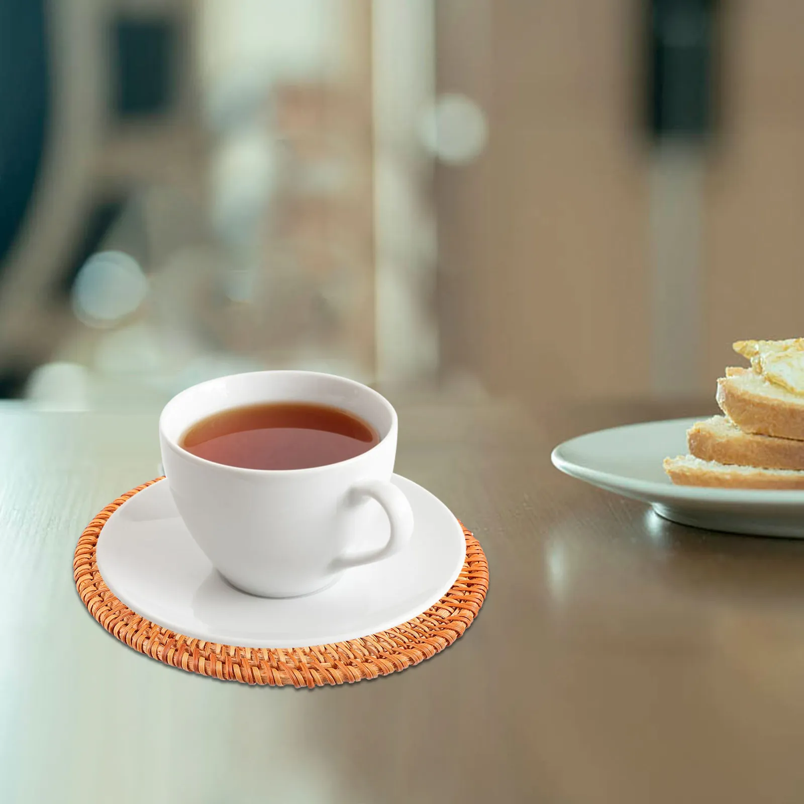 

2 шт. плетеные подставки из ротанга, термоизоляционные подставки ручной работы, круглые подставки для защиты кофейного и чайного столика, декор в стиле бохо-рустик