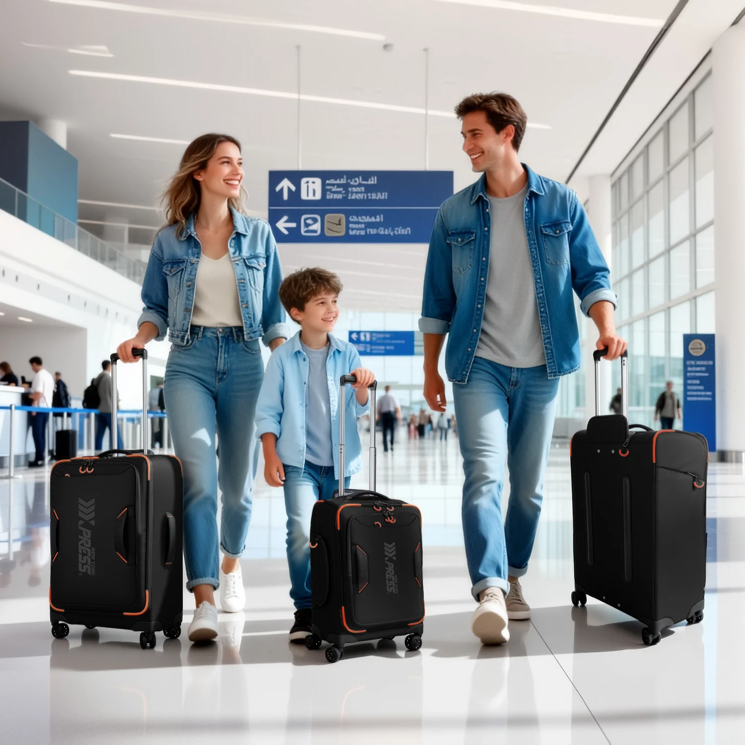 3 Piece Softside Luggage Set Waterpoof Soft Shell Spinner Luggage Lightweight Durable Shell Suitcase for All Travel Needs