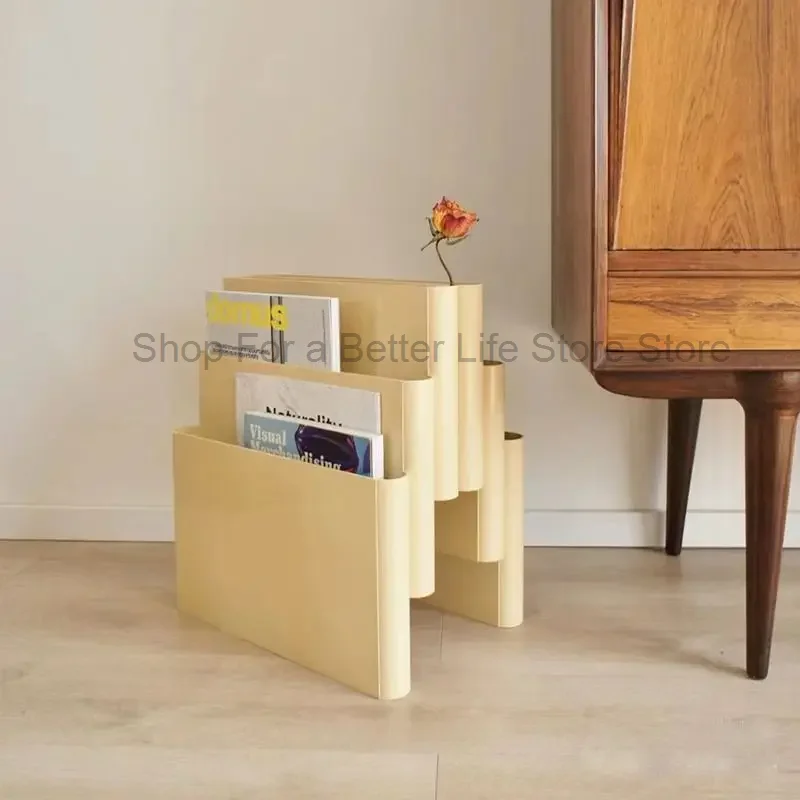 

Nordic Bookshelf with Portable 6 Pockets Mid-Ancient Floor Magazine Rack Ins Decoration Book and Magazine Rack