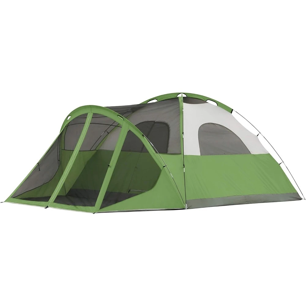 Camping Tent, 6/8 Person Weatherproof Tent with Roomy Interior Includes Rainfly, Carry Bag, Easy Setup and Screened-In Porch