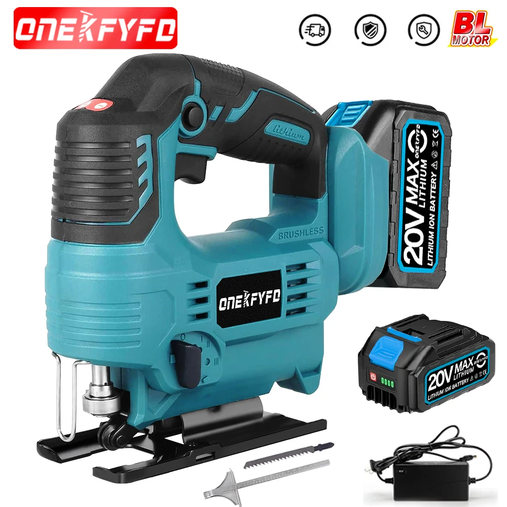 

Cordless 65mm 2900RPM 18V Brushless Jigsaw Electric Jig Saw Blade Adjustable Woodworking LED Power Tool for Makita 18V Battery