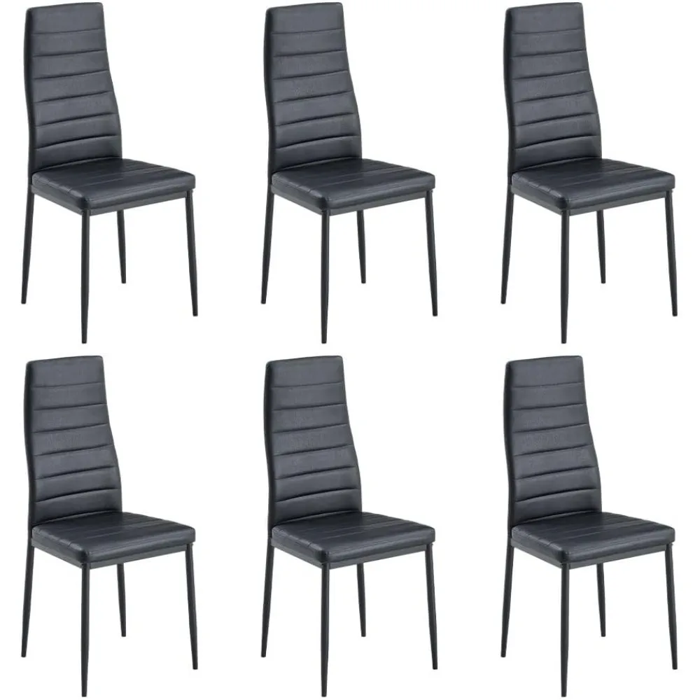 6 Esszimmerstühle, moderne Esszimmerstühle, dick gepolsterter Sitz, einfach zu installieren, Küchenstühle mit Rückenlehne