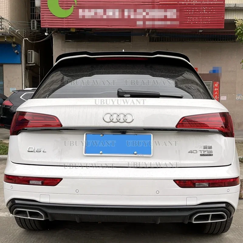 

v Style For Audi Q5 Q5L Spoiler 2019 2020 2021 2022 2023 High Quality ABS Material Car Rear Trunk Wing Accessories Body Kit