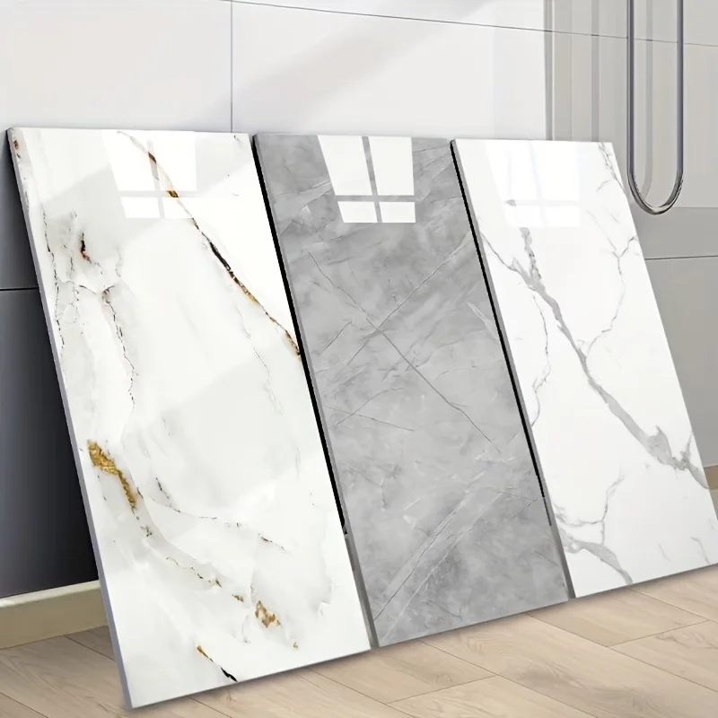 20/40 Uds. Pegatinas de Azulejos de Mármol Autoadhesivas de 30 cm x 60 cm, Pegatinas Impermeables para Piso, Pegatinas de PVC para Azulejos, Pegatinas para Pared de Cocina, Baño, Decoración del Hogar