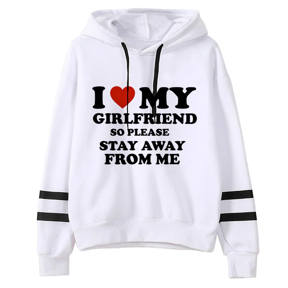 Ich liebe meinen Freund, ich liebe meine Freundin, Kapuzenpullover, Comic-Muster, gemustert, Grafik, Kawaii, Anime, Damen-Pullover, Trainingsanzüge, elegant