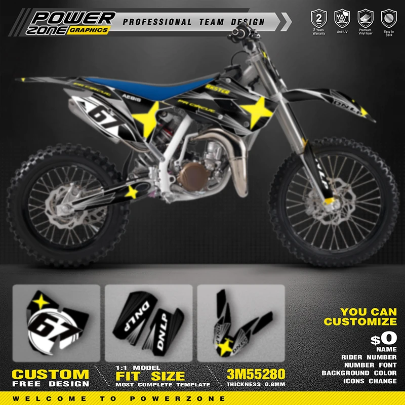 

PowerZone Custom Team Graphics Backgrounds Decal Stickers Kit For Husqvarna TC85 2017 2016 2015 2014 01