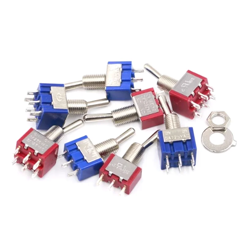 10Pcs Mini Toggle Switch Mts-102 Mts-103 Mts-202 Mts-203 Power Button Switch On-Off-On / On-On