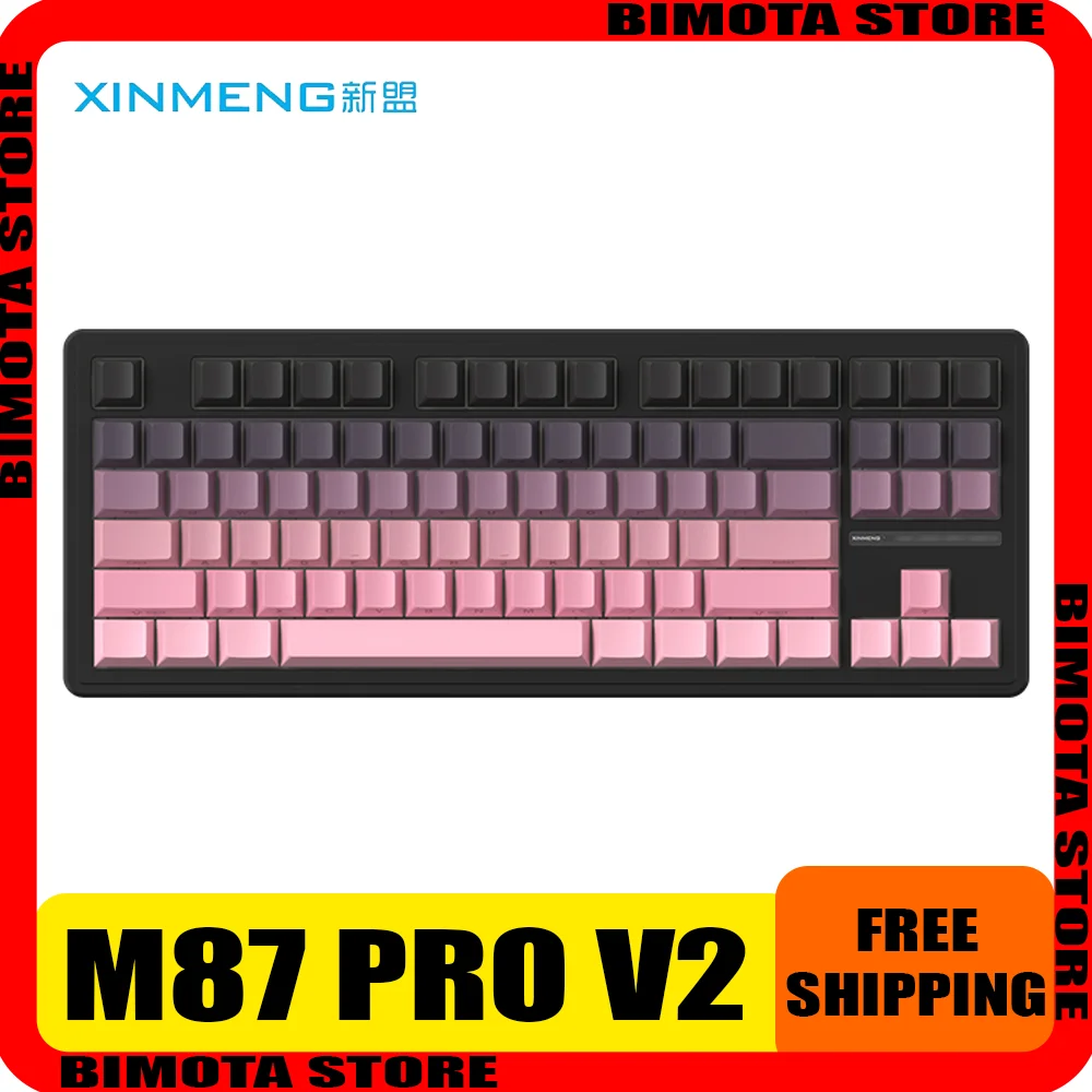 Xinmeng M87Pro V2 Mechanical Keyboard Three Mode Wireless Bluetooth 87Keys Gasket Full Key Hot Swap HIFI Pc Gamer Accessories