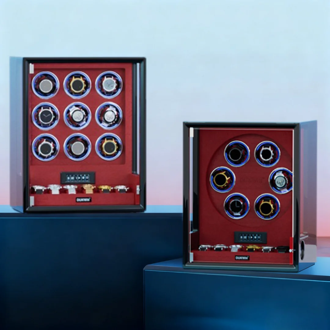 

Watch Winder For Automatic 6 9 Watches Box with Extra 6 Watches Storage Display Case With RGB Light and Remote Control