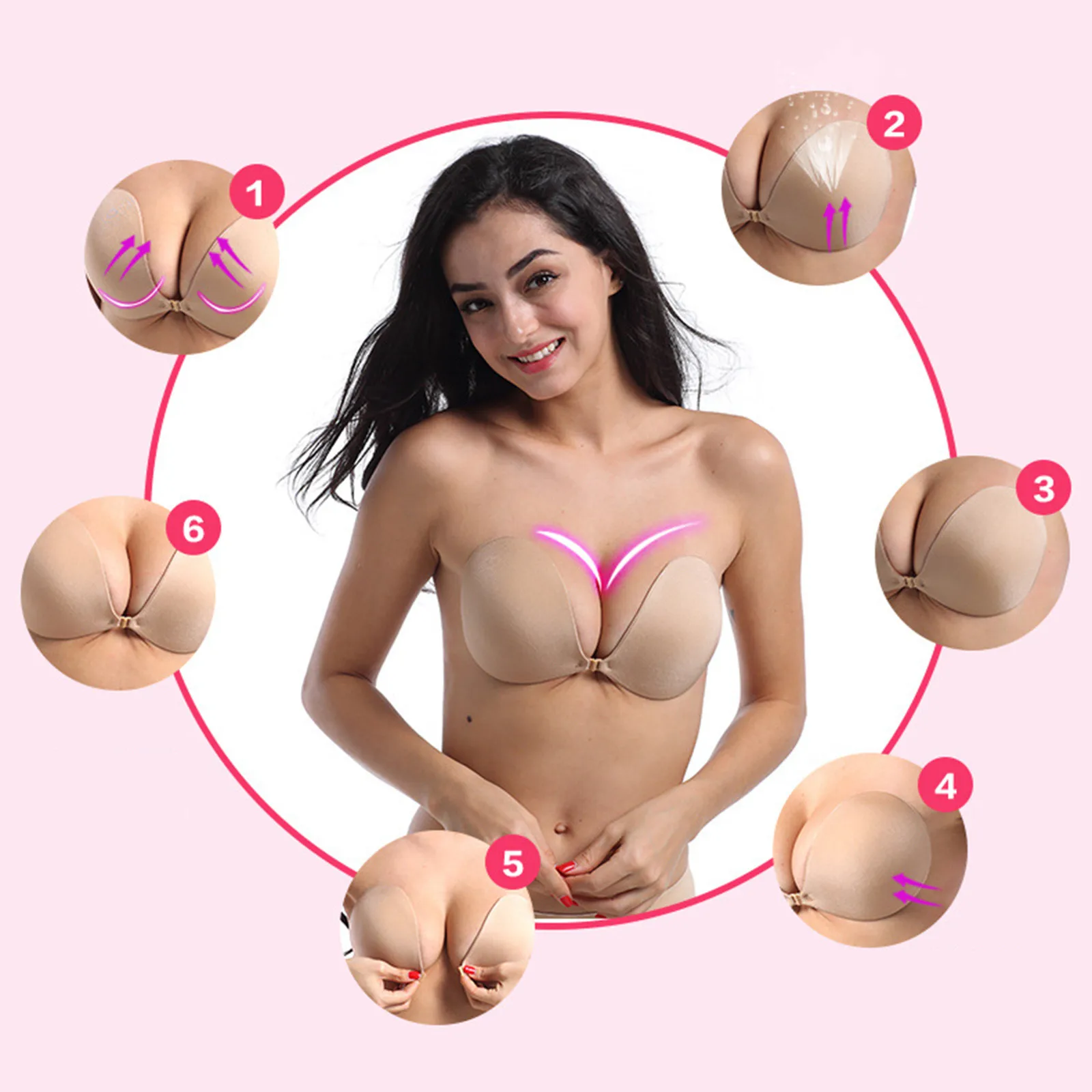 Thickened 3cm Cup Bra Gathered  Underwear Round Breast Paste Wedding Dress Chest Paste Female Underwear Sexy Bras
