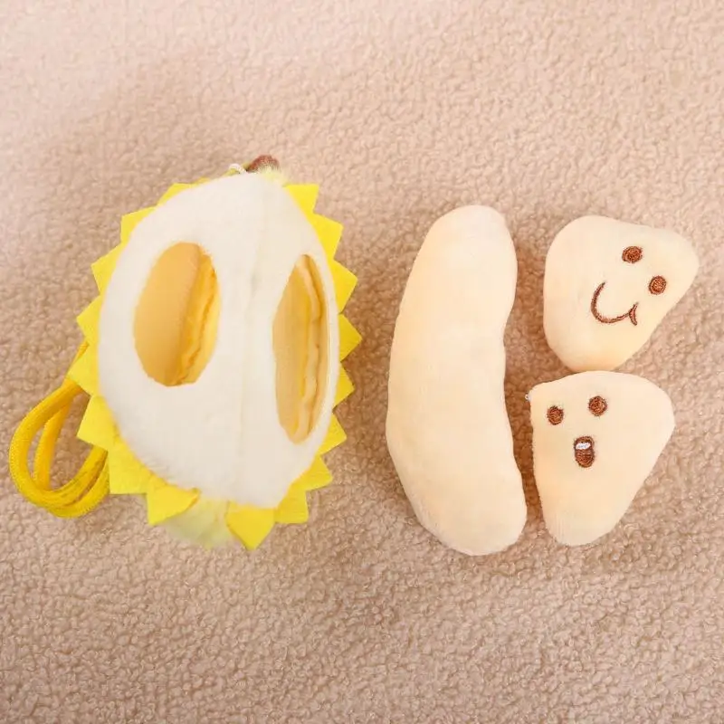 1 szt. Odpinana ozdoba do plecaka w kształcie duriana, urocza pluszowa zabawka durian, breloczek, zawieszka do samochodu, prezent dla pary, lalka dla dzieci.