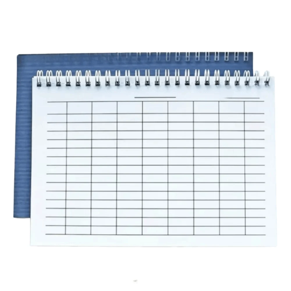 

Sturdy Cover Spiral Bound Notebook Blank Grid Multifunctional Inventory Log Book Blank Grid Layout Leather paper