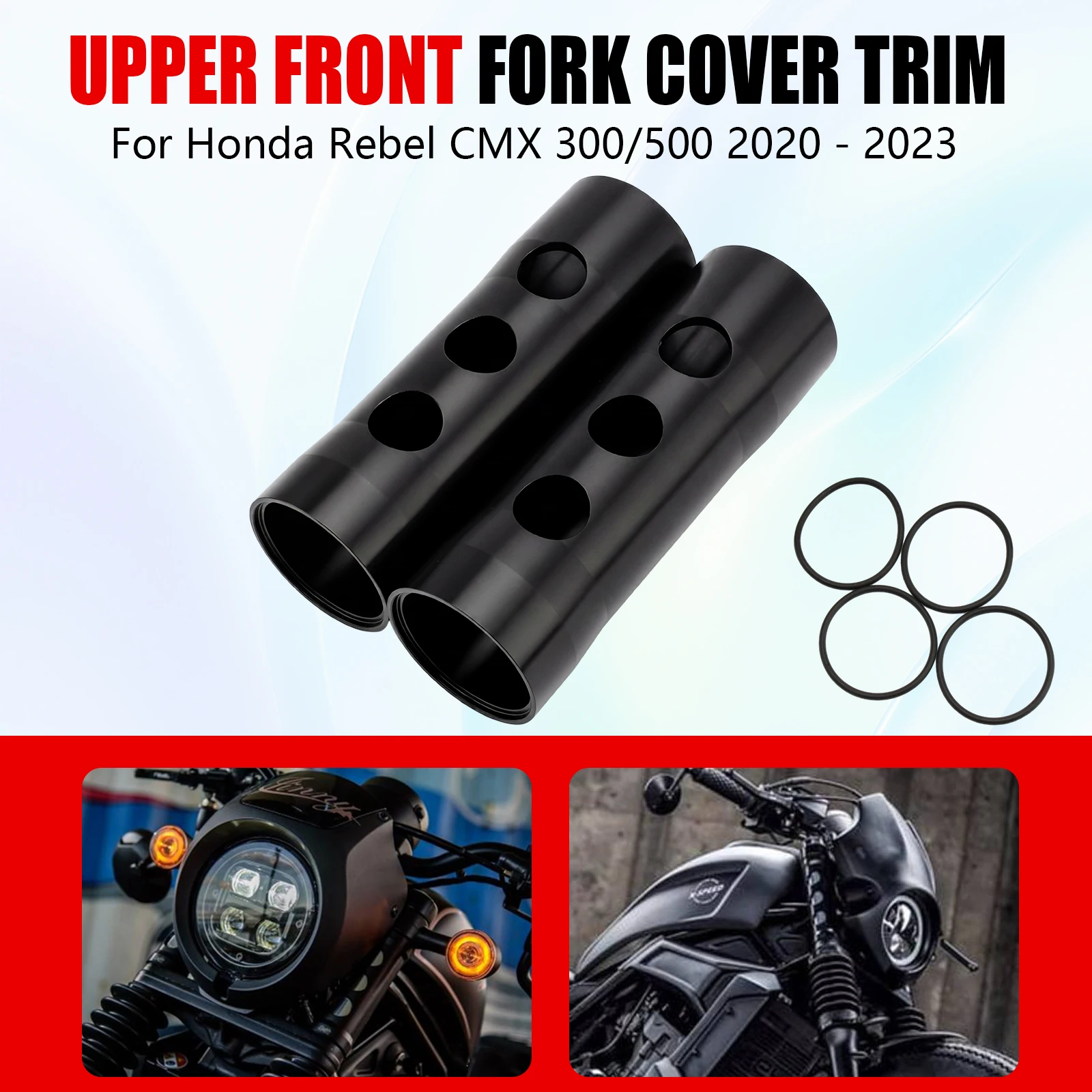Motorcycle Aluminum Alloy Fork Shock Cover Gaiters Boots Suspension Protector For Honda Rebel CMX300 CMX500 2017-2021