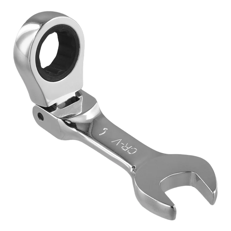

AB34-Short Handle Ratchet Wrench With Movable Head,Quick Dual-Purpose Open End Wrench,Hardware Tool, Labor-Saving Wrench