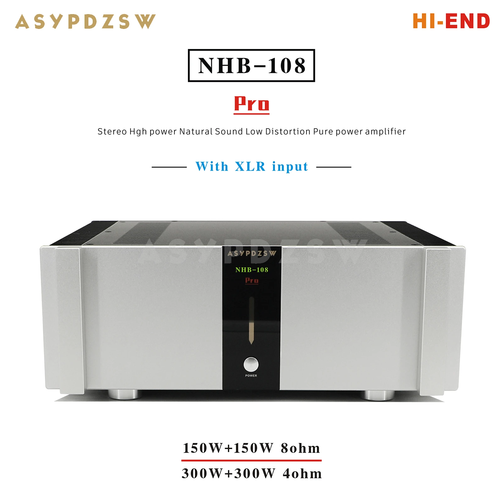 HI-END 108P NHB-108 Pro Stereo Hgh power Natural Sound Low Distortion Pure power amplifier 150W--300W 4--8ohm 