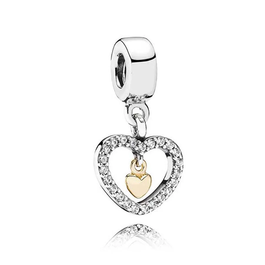 New 925 Sterling silver Plated Heart Musical  Pendant Fit Original European Bracelet Accessories Women DIY Jewelry shell Bead