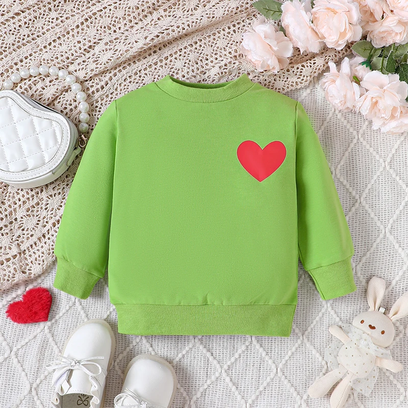 Newborn Baby Girl Boy Valentines Day Tops Toddler Infant Crewneck Long Sleeve Tops Love Cute Sweatshirt Clothes