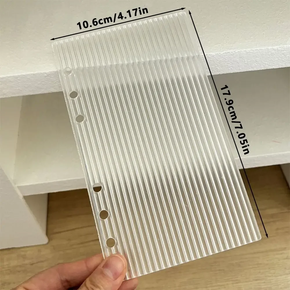 Acrylic A6 Notebook Cover Hard DIY Photo Album Notebook Loose Leaf Notebook Shell Transparent/Water Ripple Binder Notebook Shell