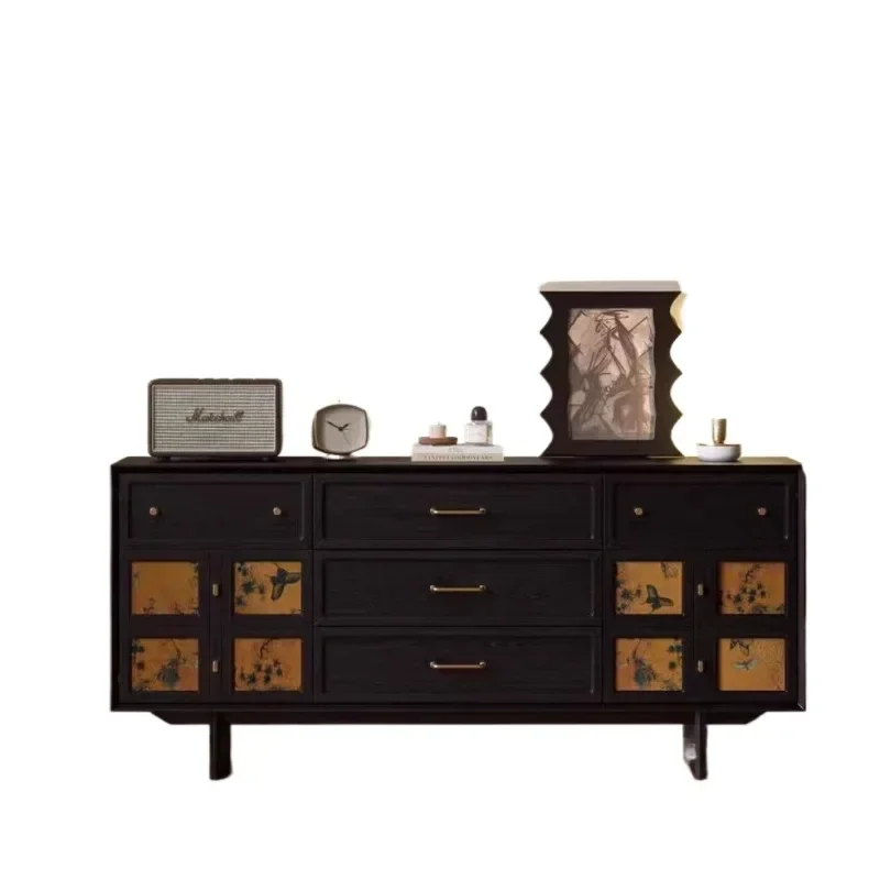 North American retro retro wind side cabinet solid wood dining side cabinet French medieval side cabinet fragrant cloud yarn