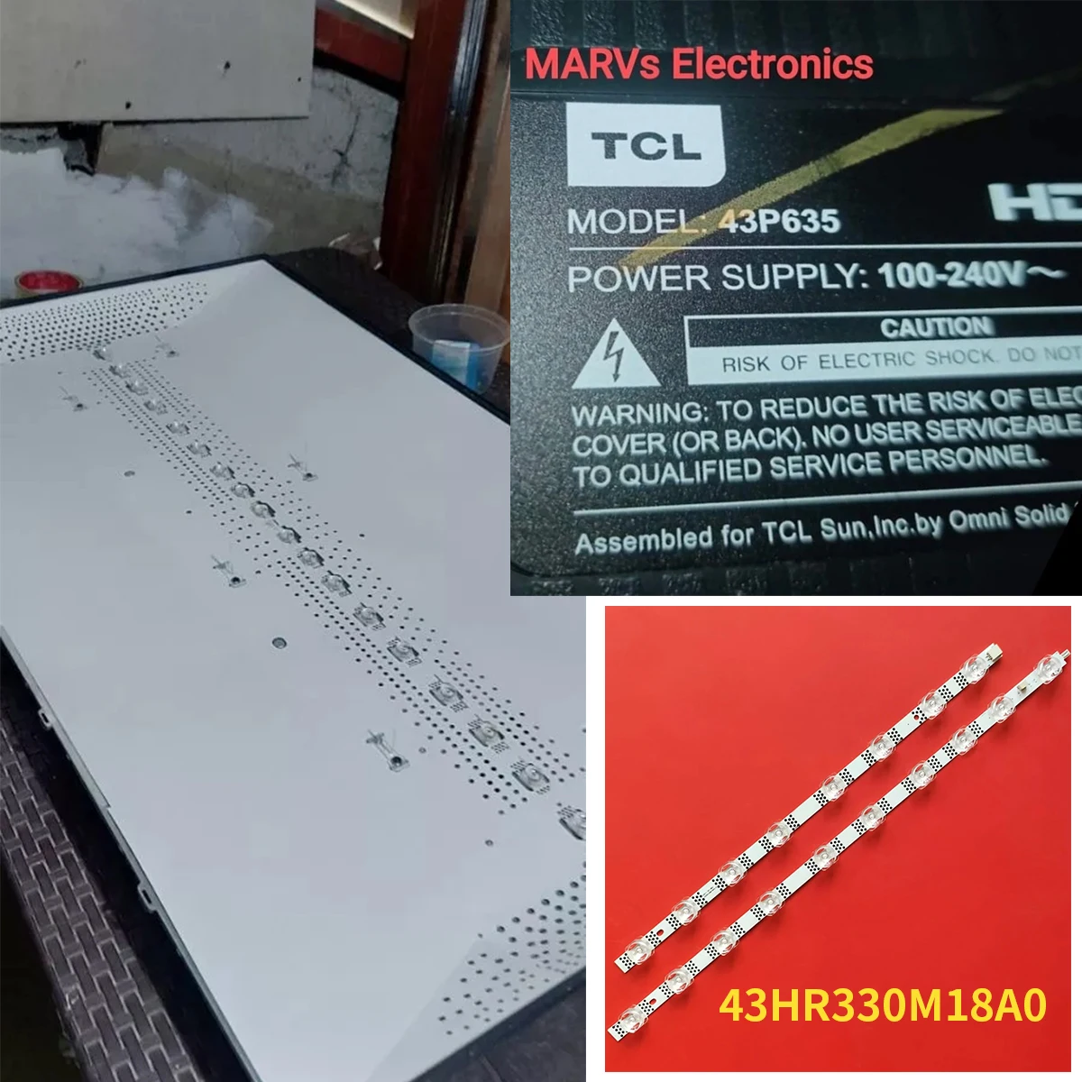 شريط إضاءة خلفي LED 18LED لـ 43S451 43P639 43P635 43S455 43S453 B0101- 000776 43S11-ZX3030A1 A1 43HR330M18A0 #2